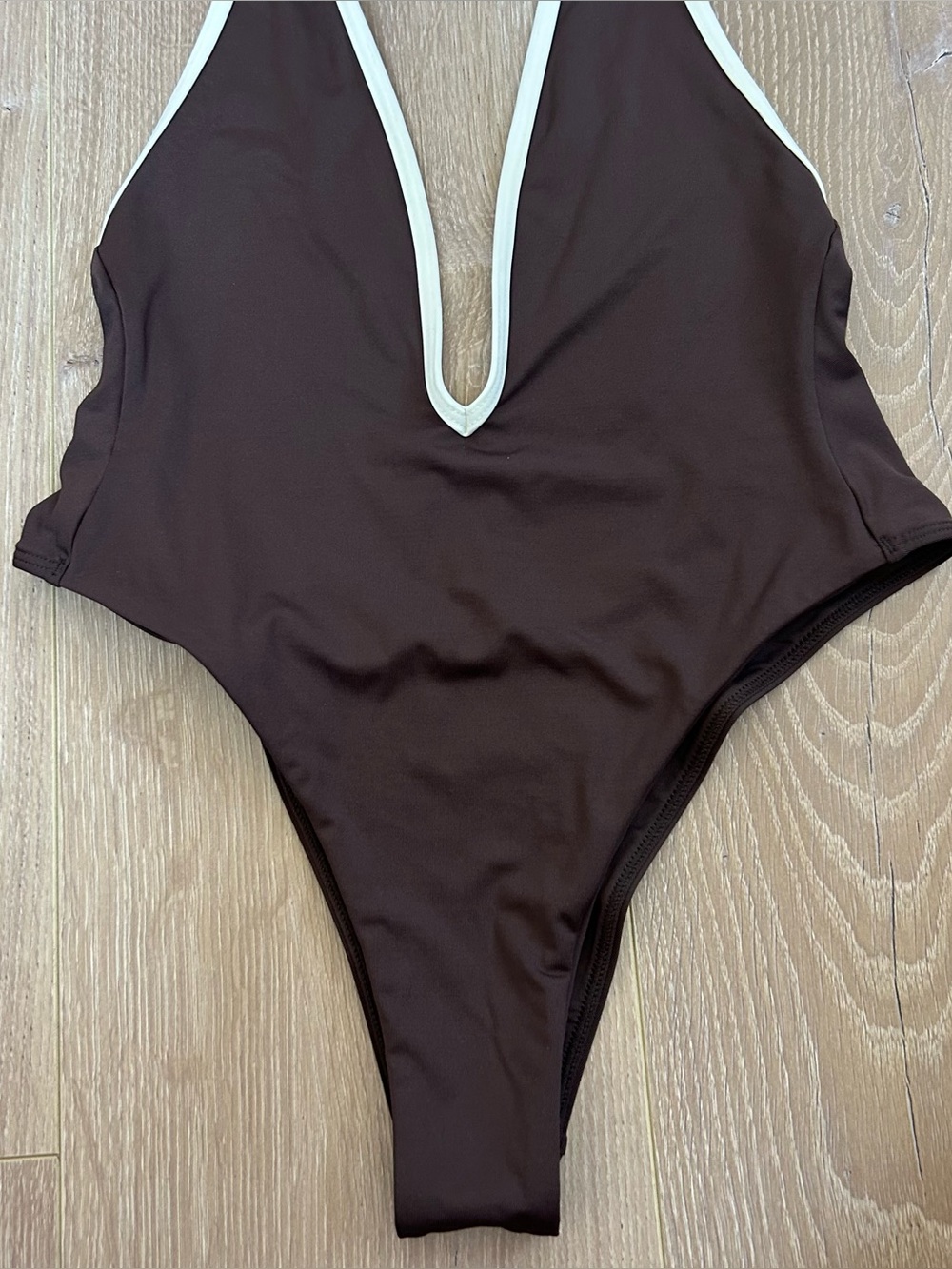 NWT New Monday Swimwear Cyprus One Piece in Espresso/Ivory Size PP - Picture 6 of 12
